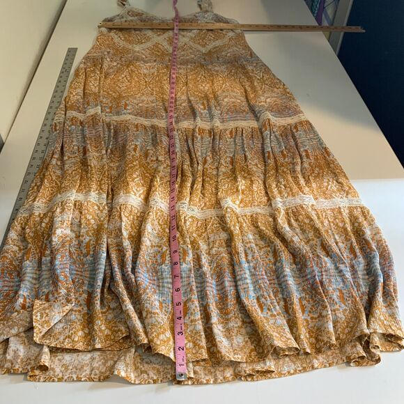 Sundance Dress Women 16 Multi Island Tales Coastal Chic Side Zip Lined Maxi - Picture 10 of 16